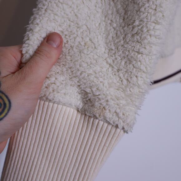 ATHLETA Tugga Sherpa Jacket Natural High Neck Full Zip Ribbed Cuffs Women's XS - Picture 11 of 15